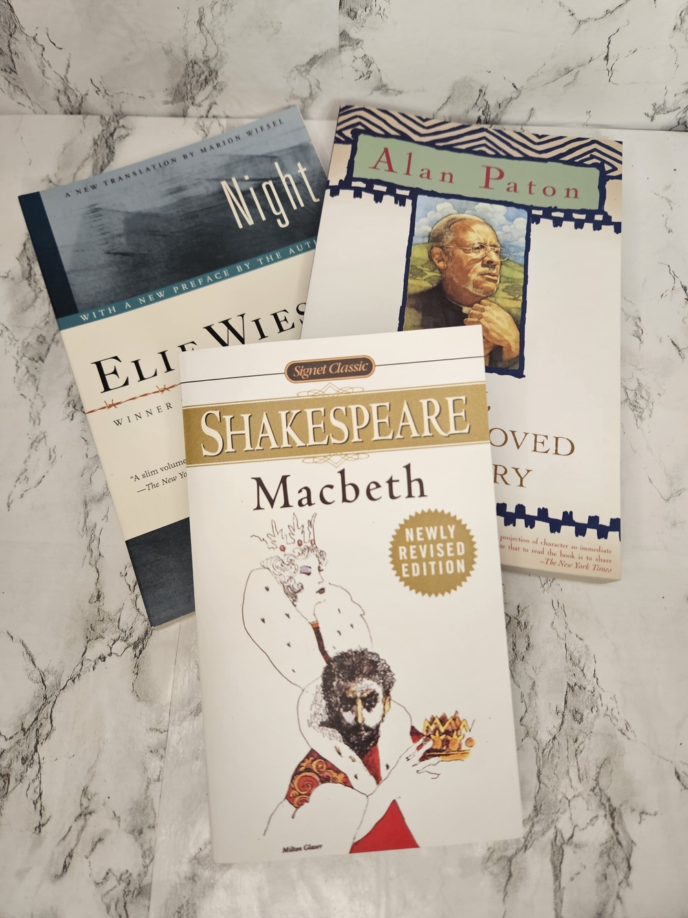 Bundle Books. (Mcbeth, Night & Cry, The Beloved Country)